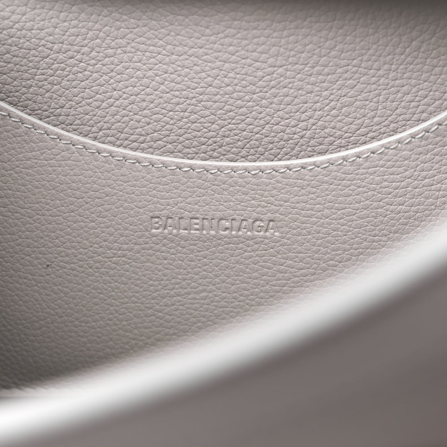 Grained Calfskin Neo Classic Silver Hardware S City Chalky White