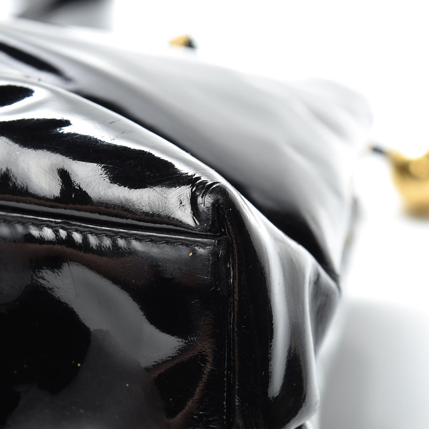 Patent Flap Shoulder Bag Black