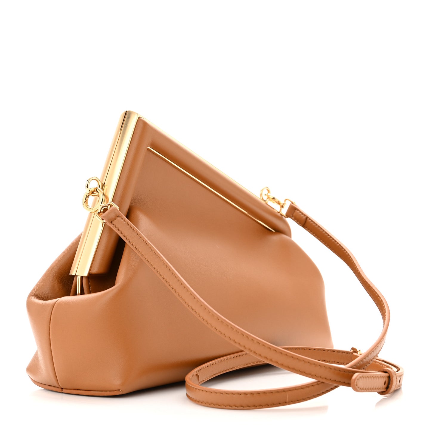 Shiny Nappa Small Fendi First Caramello