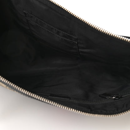 Gucci GG Supreme Monogram Calfskin Web Medium Flat Messenger Bag Beige Ebony Black 5 of 11