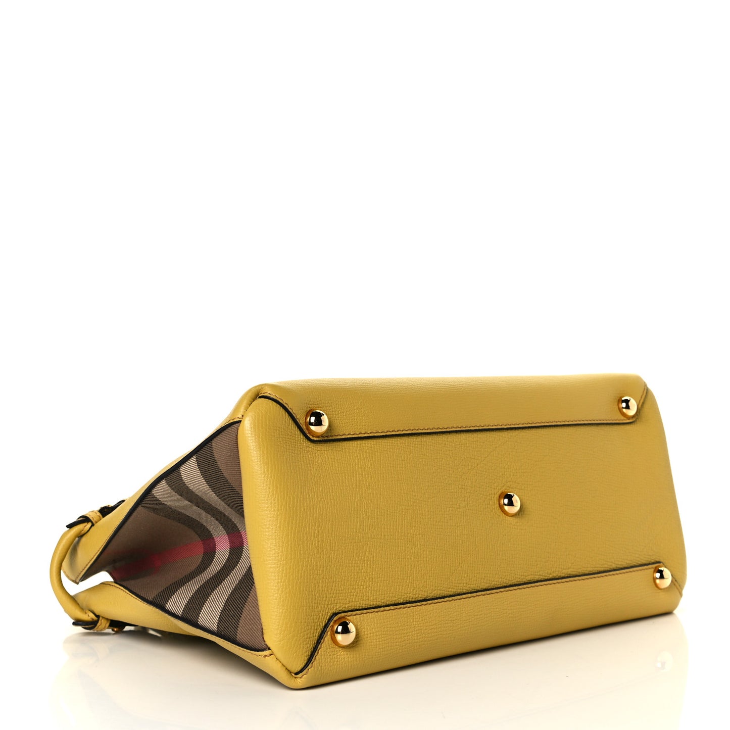 Grainy Calfskin House Check Medium Banner Tote Yellow