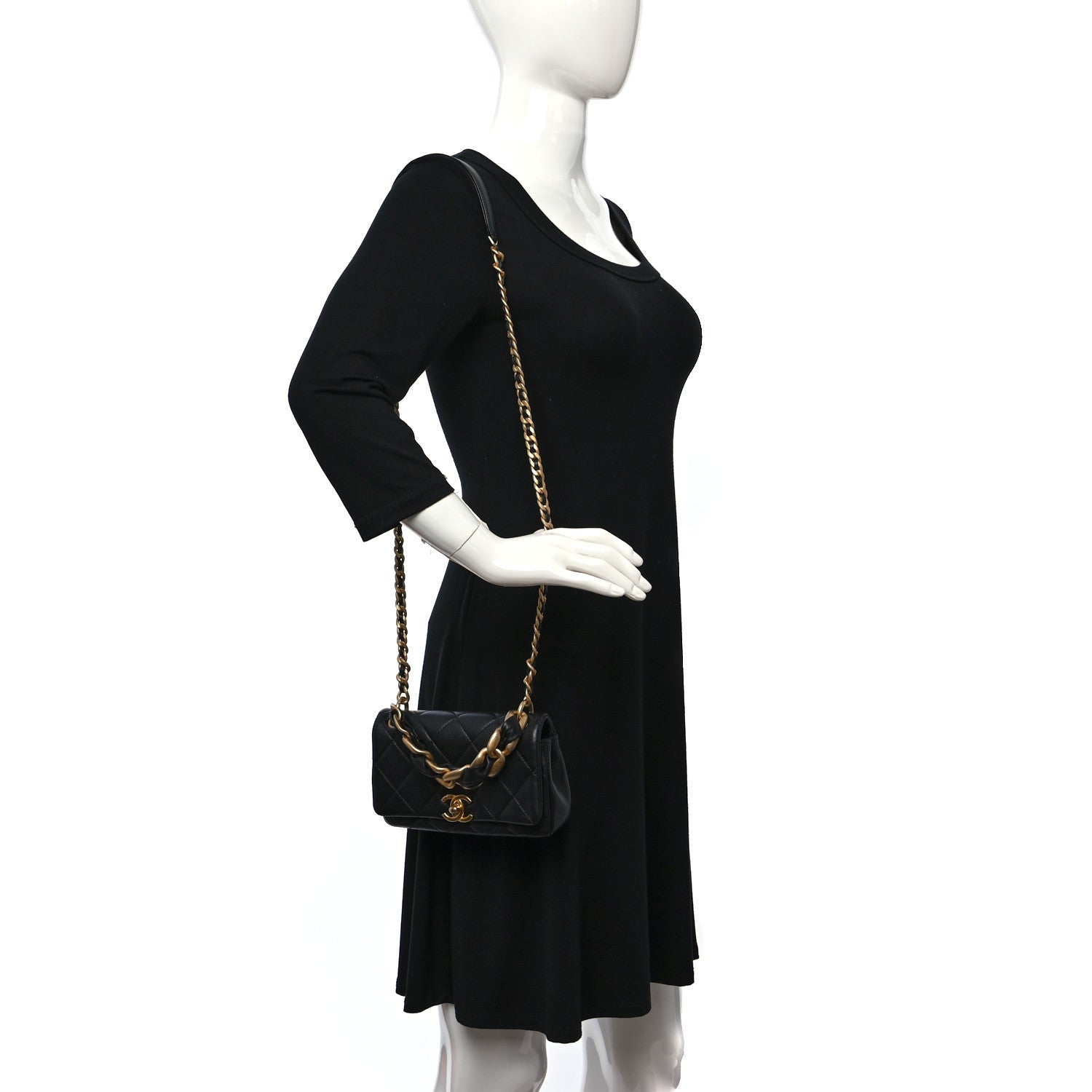 Chanel Shiny Lambskin Small Chain Is More Flap Black 2 of 7
