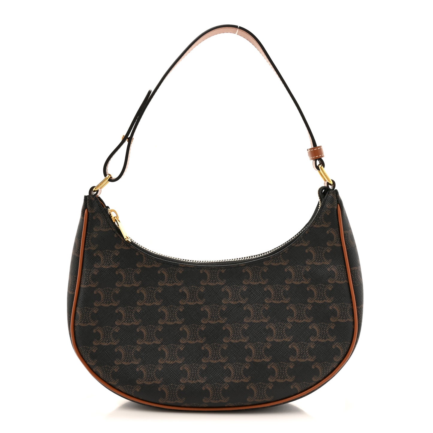 Triomphe Canvas Calfskin Ava Shoulder Bag Tan