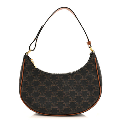 Celine Triomphe Canvas Calfskin Ava Shoulder Bag Tan 1 of 11