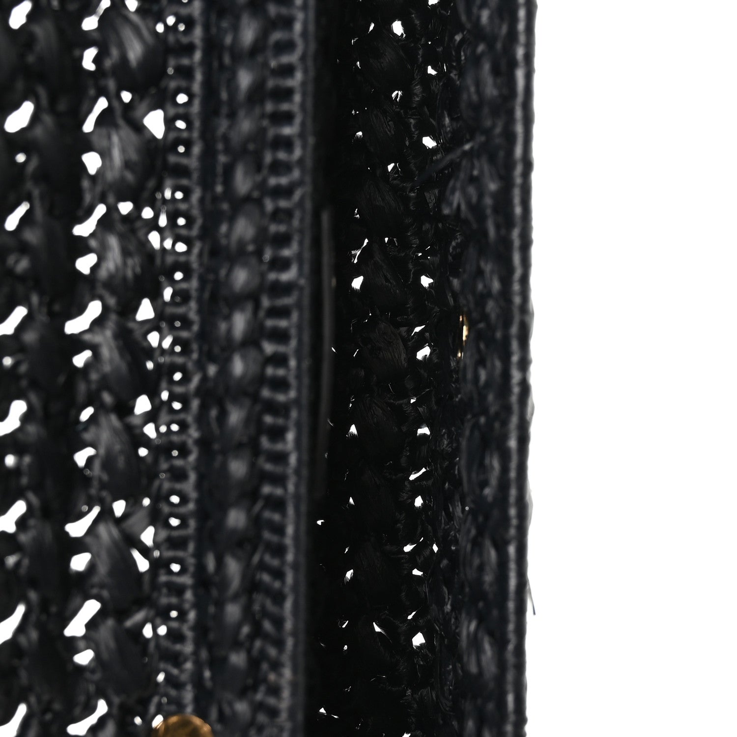 Celine Raffia Effect Claude Chain Shoulder Bag Black 5 of 10