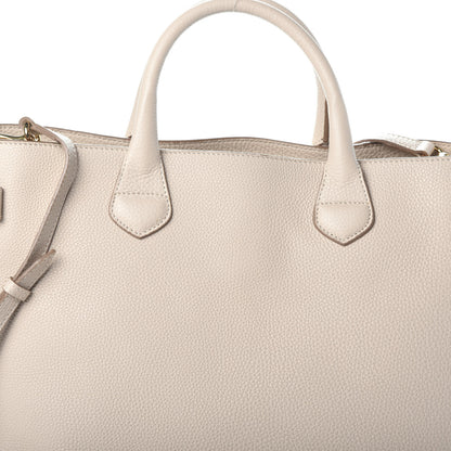 Burberry Grainy Calfskin House Check Large Banner Tote Stone 7 of 9