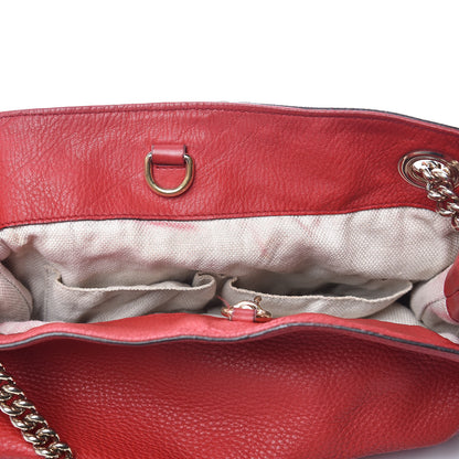 Gucci Pebbled Calfskin Medium Soho Chain Shoulder Bag Tabasco Red 11 of 18