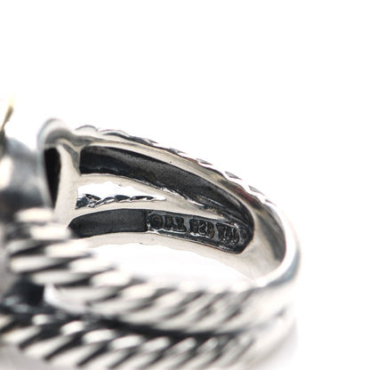 David Yurman Sterling Silver 18K Yellow Gold Diamond Garnet 11mm Albion Ring 52 6 4 of 4