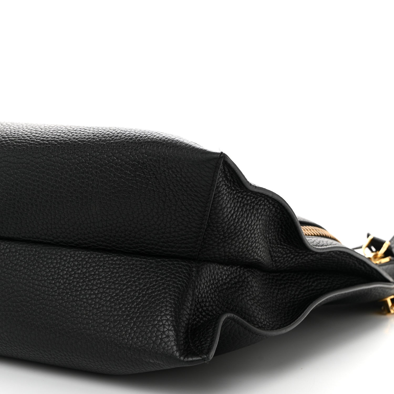 Tom Ford Pebbled Calfskin Large Alix Padlock Zip Hobo Bag Black 11 of 11
