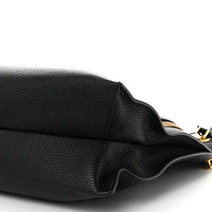 Tom Ford Pebbled Calfskin Large Alix Padlock Zip Hobo Bag Black 11 of 11