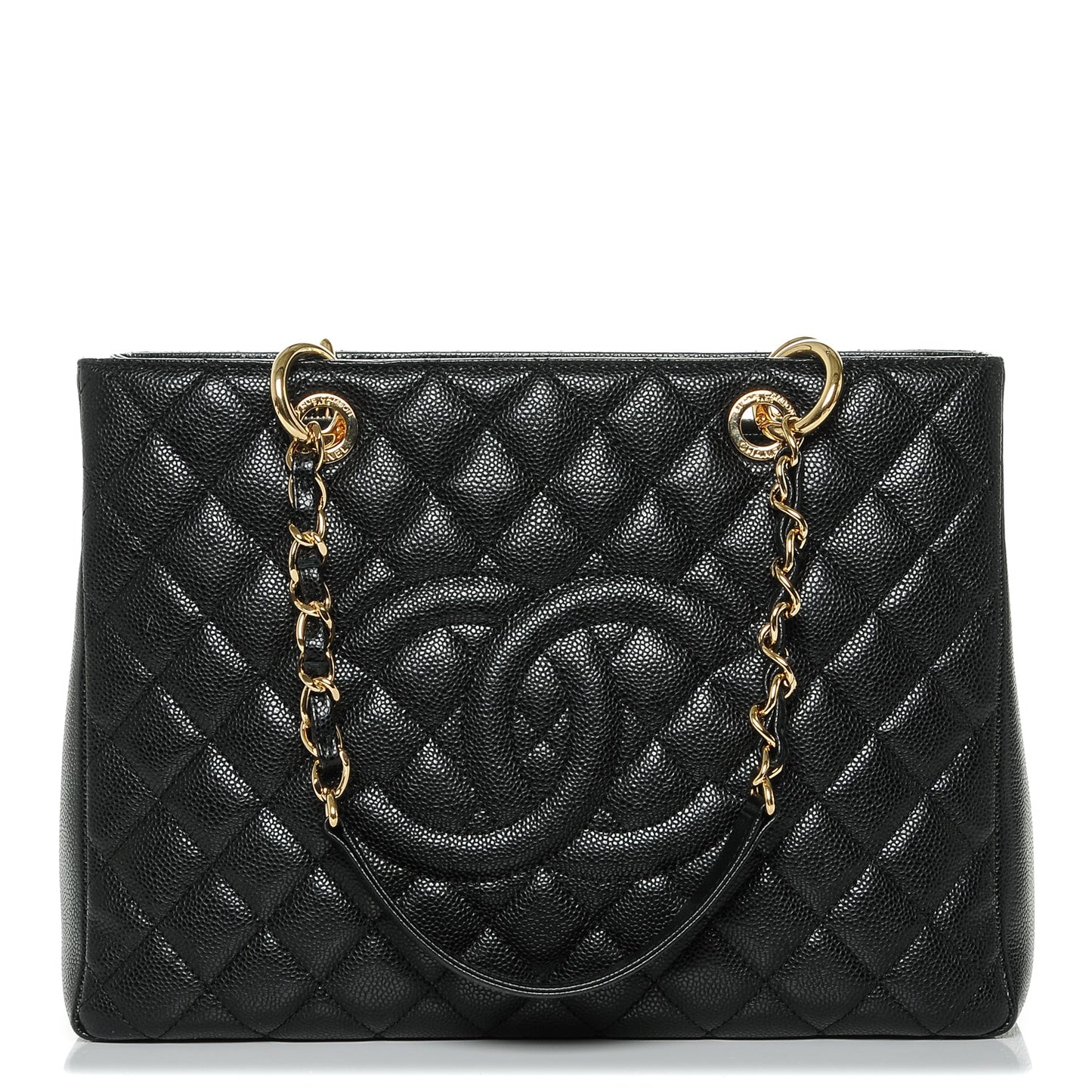 Caviar Quilted Grand Shopping Tote GST Black