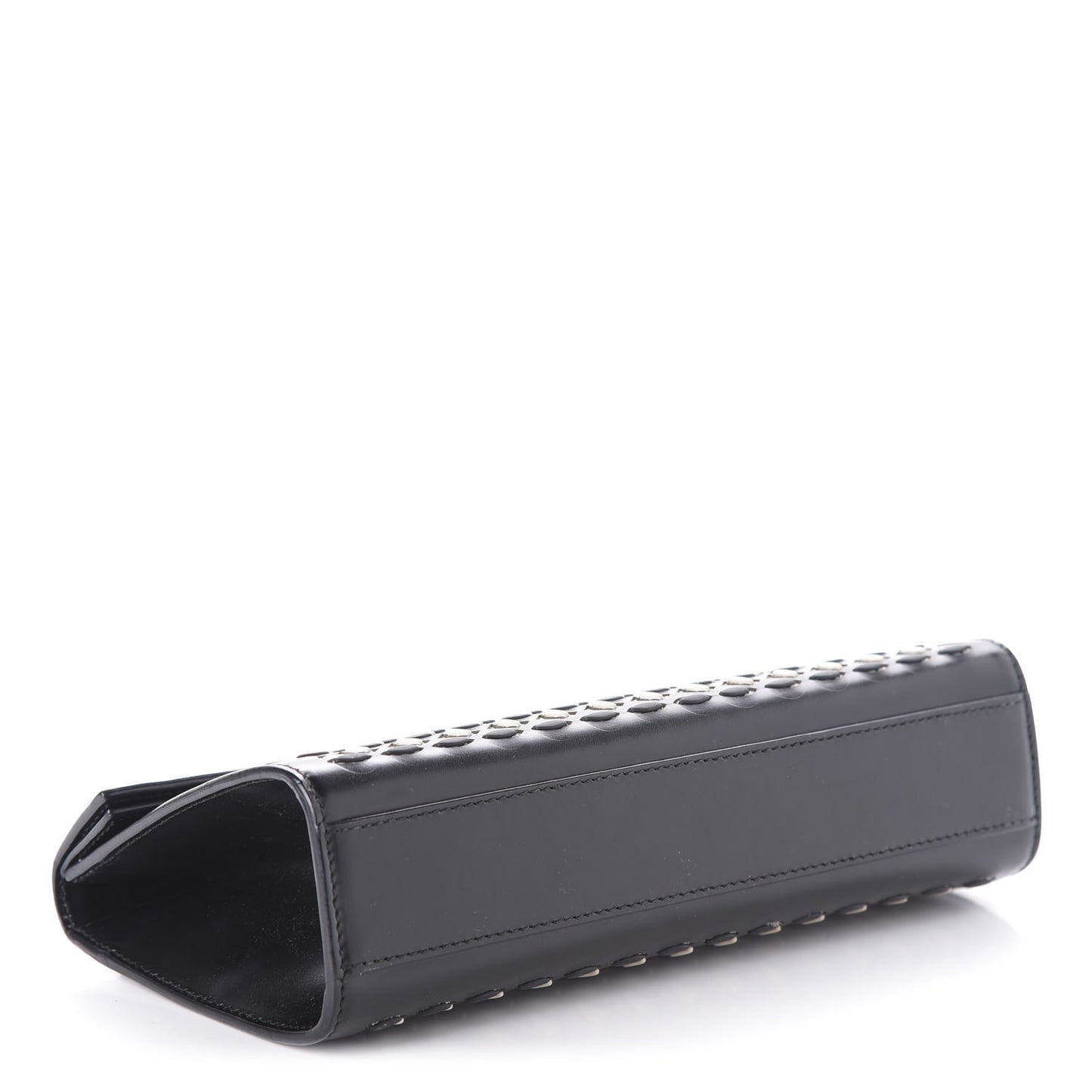 Calfskin Laser Cut Clutch Black White