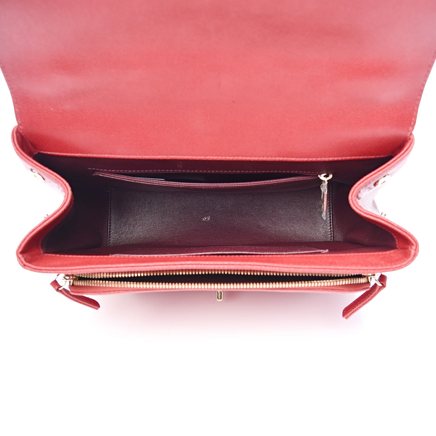 Caviar Quilted Large Business Affinity Flap Red