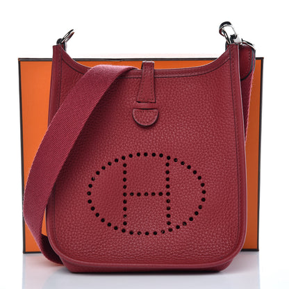 Hermes Taurillon Clemence Evelyne TPM Rouge Grenat 8 of 8