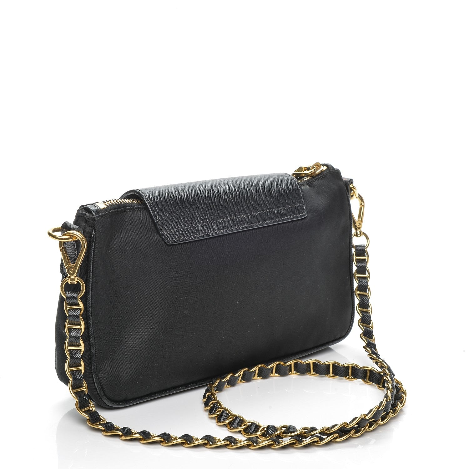 Prada Tessuto Nylon Saffiano Crossbody Bag Nero Black 194940