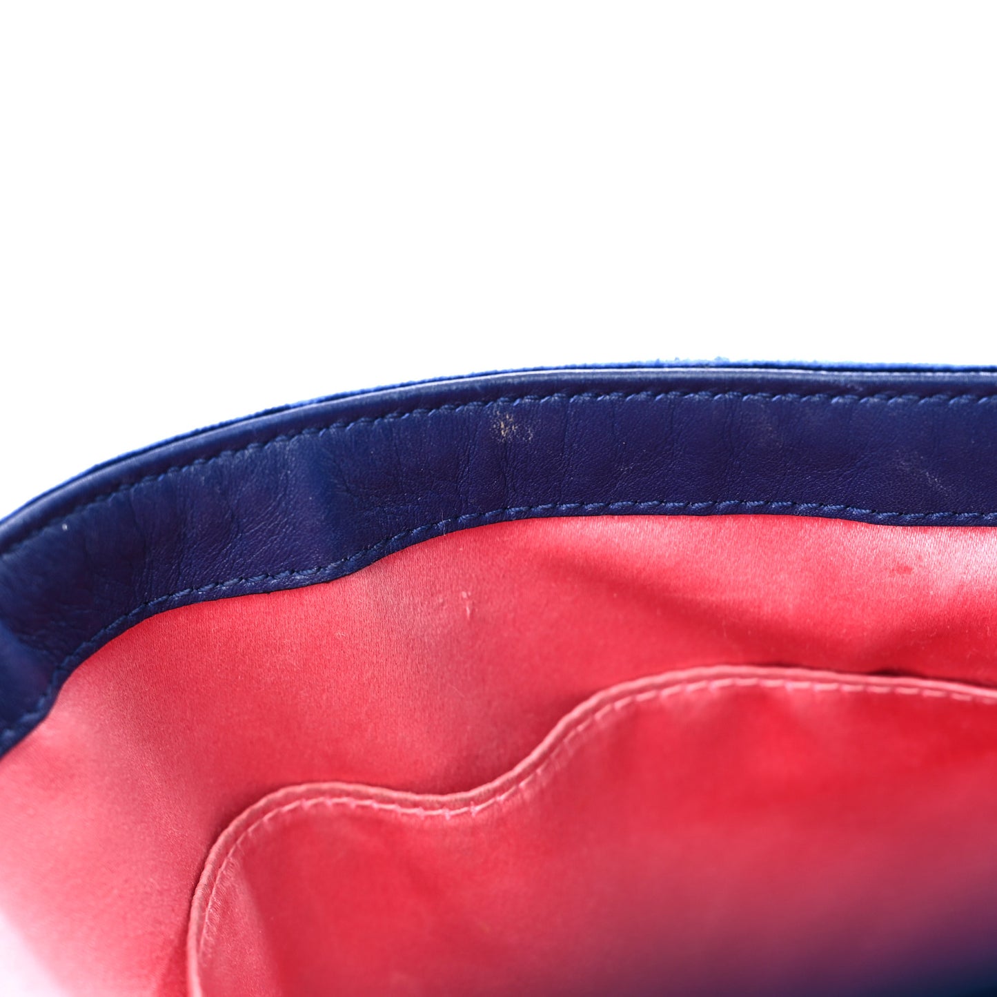 Velvet Matelasse Medium GG Marmont Shoulder Bag Cobalt Blue