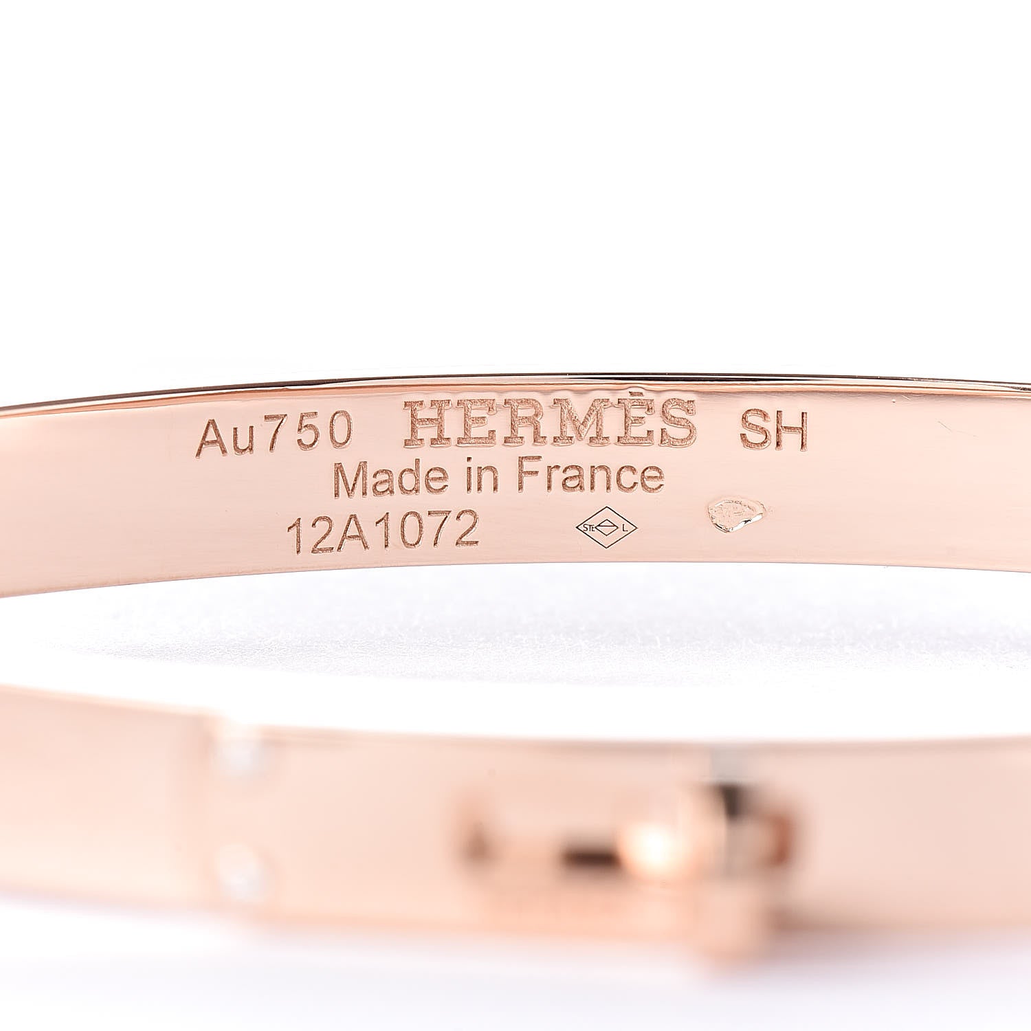 Hermes 18K Rose Gold Diamond PM Kelly Bracelet SH 6 of 7