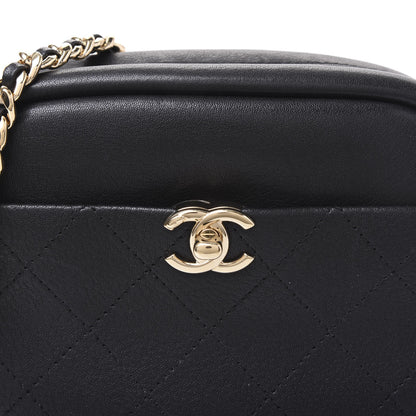 Chanel Goatskin Quilted Small Casual Trip Camera Case Black 7 of 10