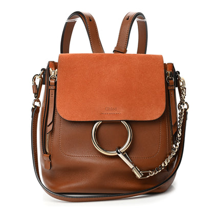 Chloe Suede Calfskin Small Faye Backpack Tan 1 of 4