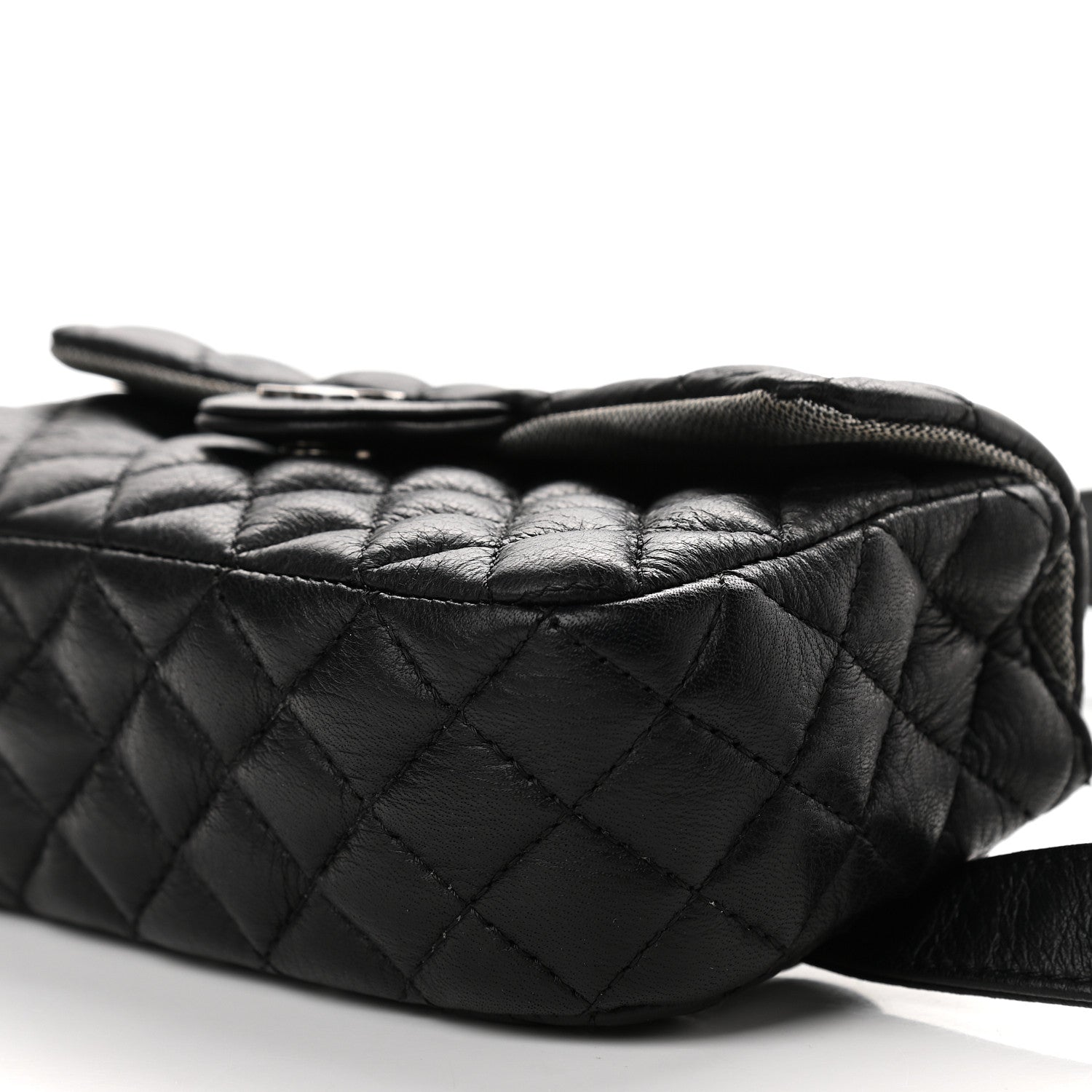 Chanel Calfskin Quilted CC Uniform Flap Belt Bag Black 8 of 10