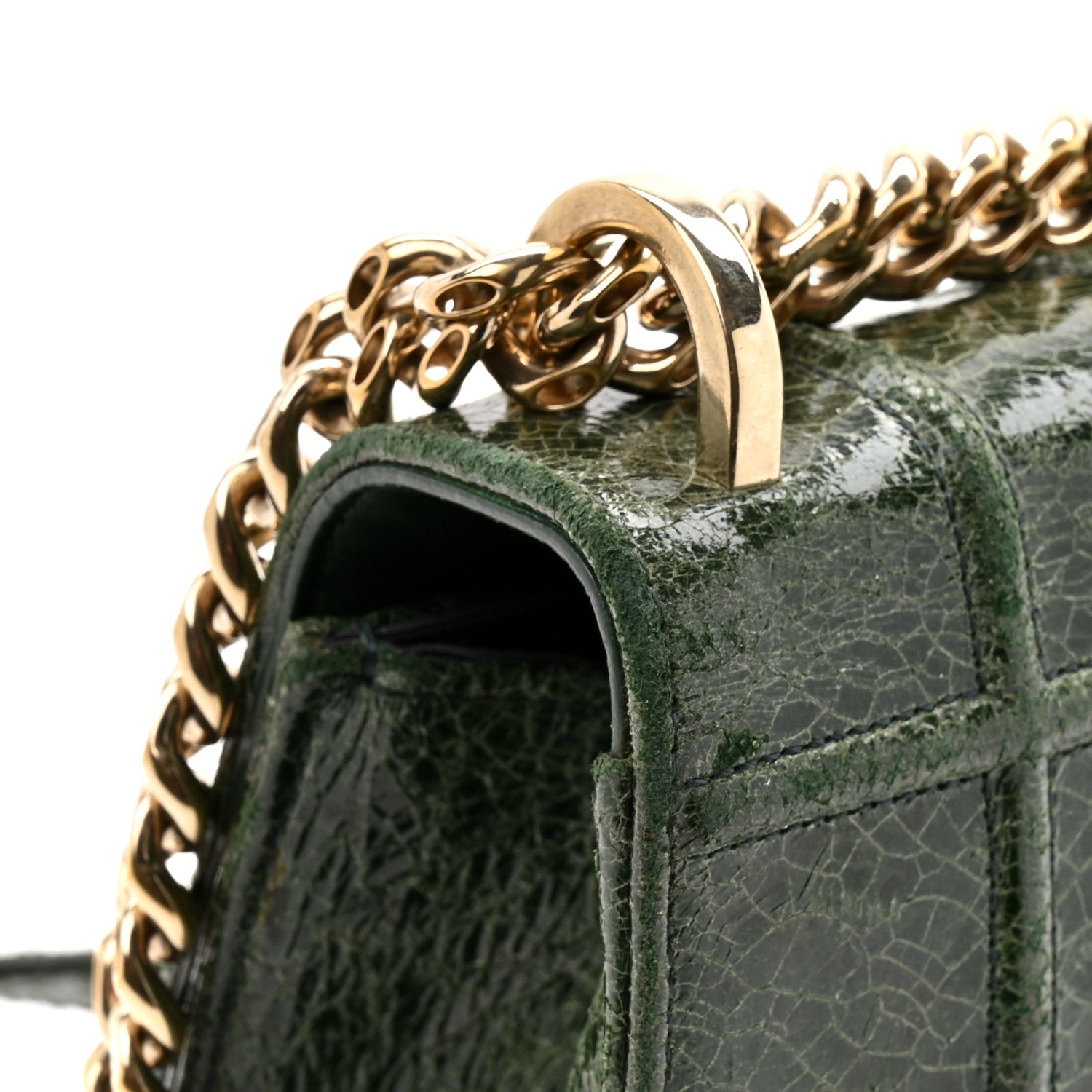 Christian Dior Ceramic Effect Deerskin Large Diorama Flap Bag Malachite Green 14 of 15