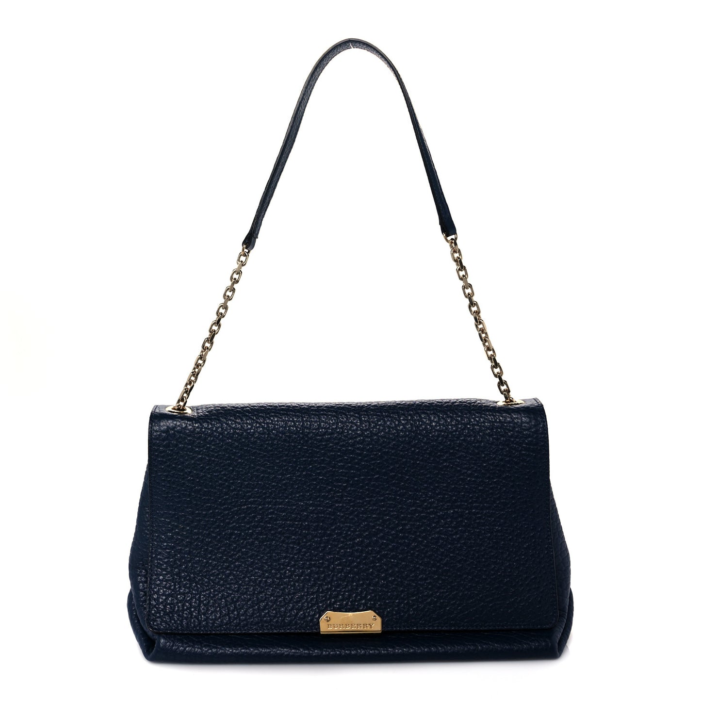 Signature Grain Large Mildenhall Shoulder Bag Blue Carbon