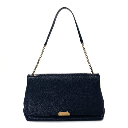 Burberry Signature Grain Large Mildenhall Shoulder Bag Blue Carbon 1 of 11