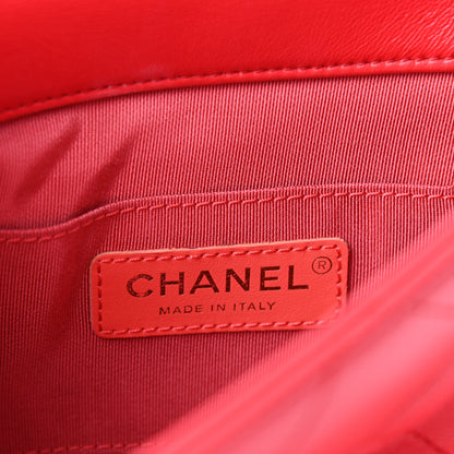 Chanel Lambskin Quilted Small Circular Handle Bag Brilliant Rouge 6 of 11