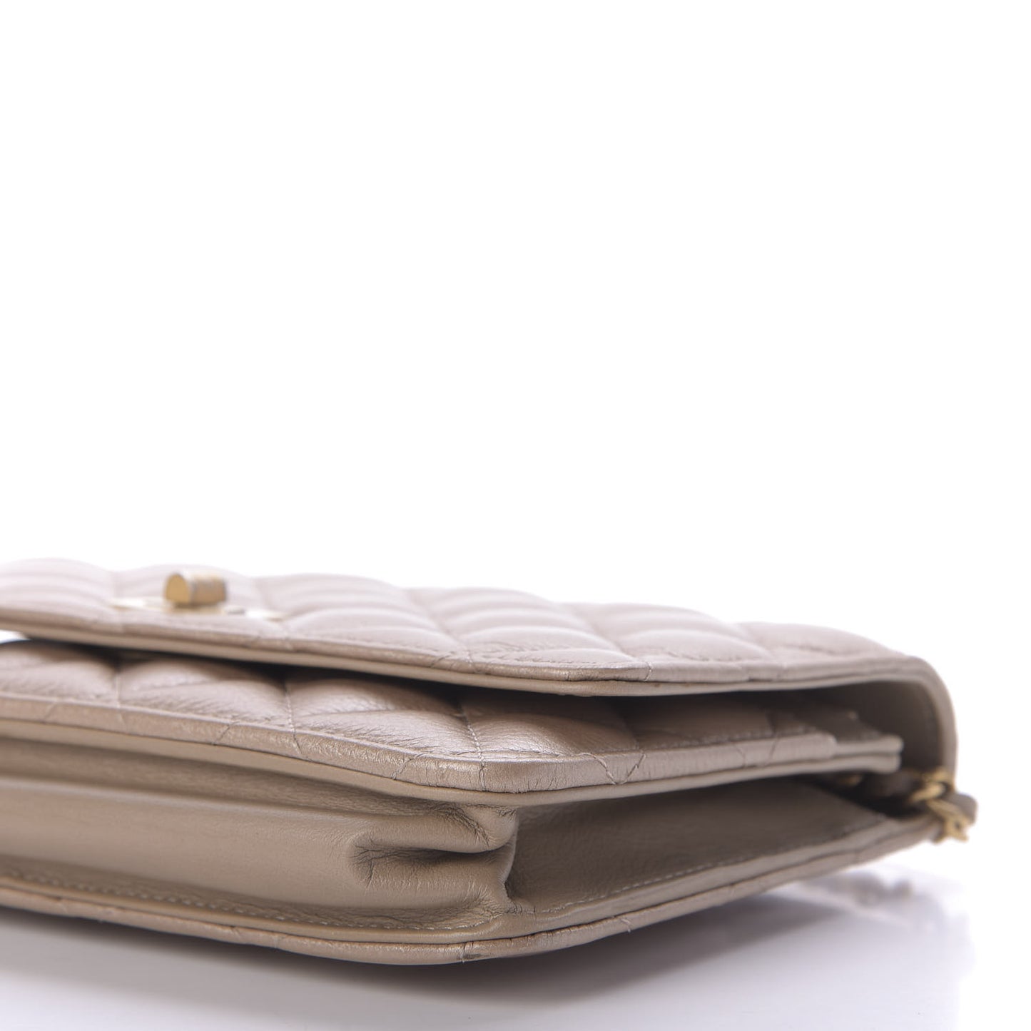 Metallic Aged Calfskin Reissue Wallet On Chain WOC Gold