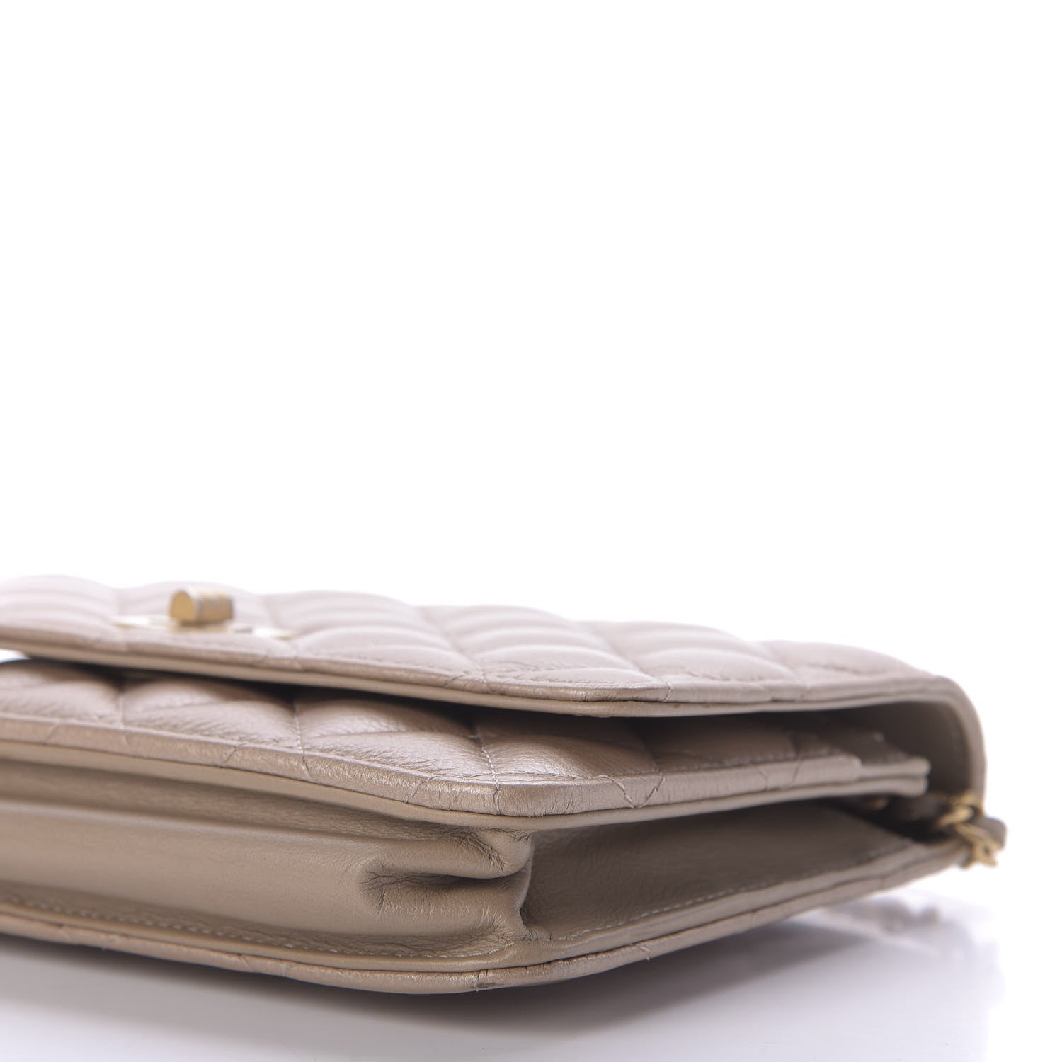 Chanel Metallic Aged Calfskin Reissue Wallet On Chain WOC Gold 7 of 11