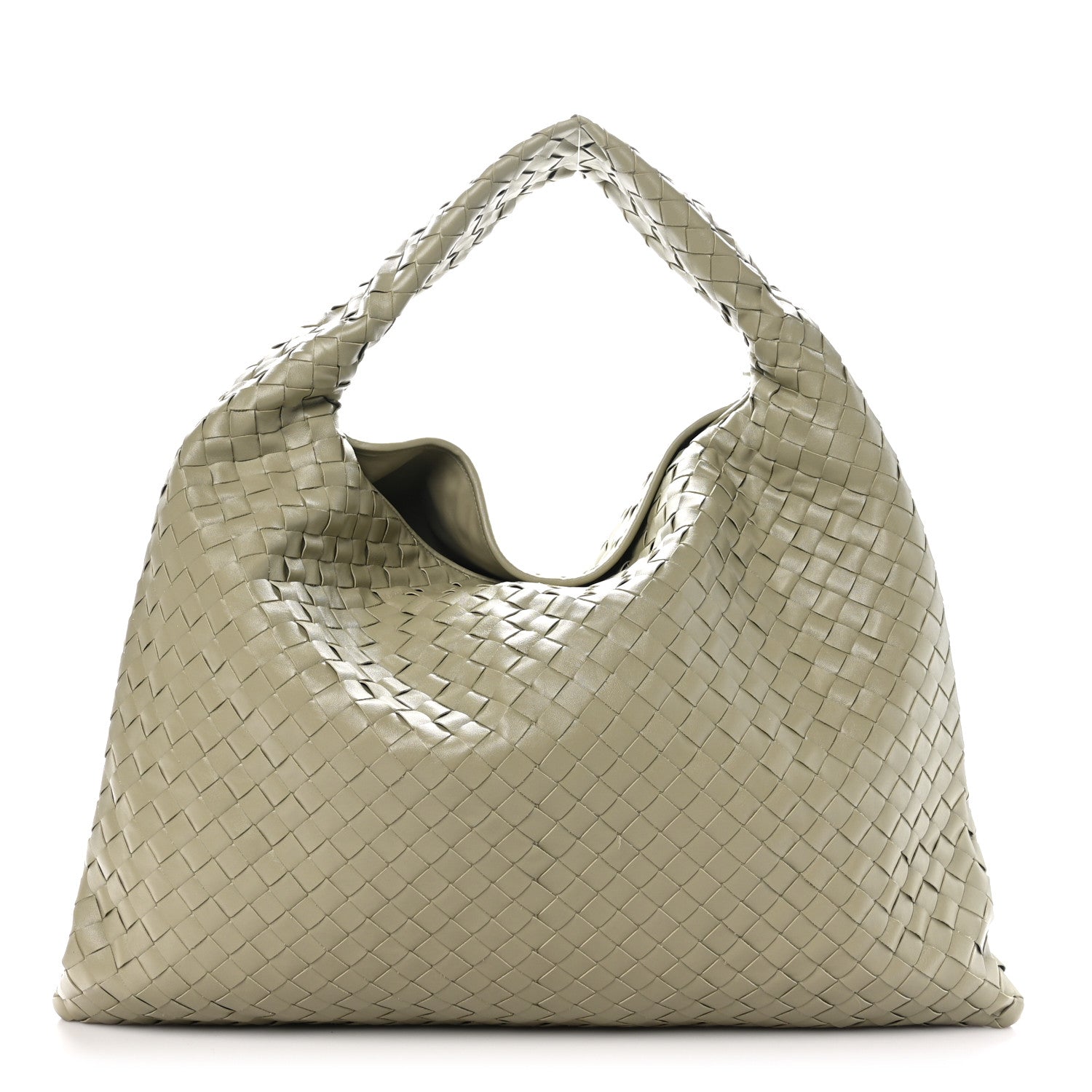 Bottega Veneta Calfskin Intrecciato Large Hop Travertine 1 of 10