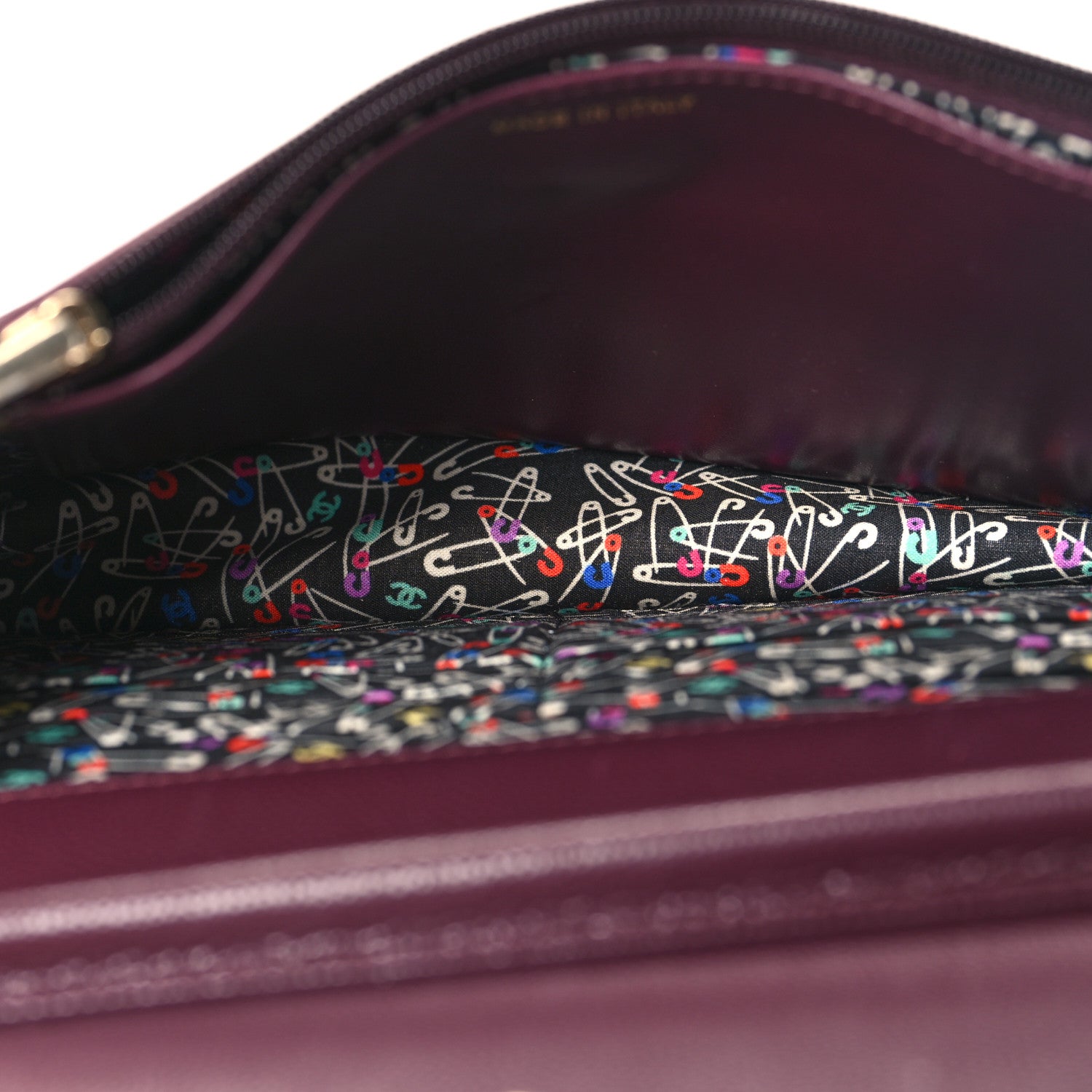 Chanel Caviar Quilted Embossed CC Wallet On Chain WOC Dark Burgundy 5 of 12