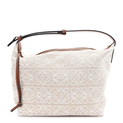 Loewe Jacquard Anagram Calfskin Medium Cubi Bag Ecru Tan 1 of 9