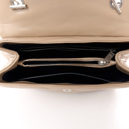 Saint Laurent Calfskin Y Quilted Monogram Medium Loulou Satchel Dark Beige 5 of 11