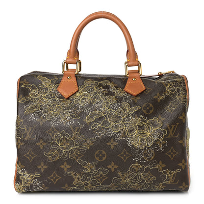 Louis Vuitton Monogram Dentelle Speedy 30 Gold 1 of 8