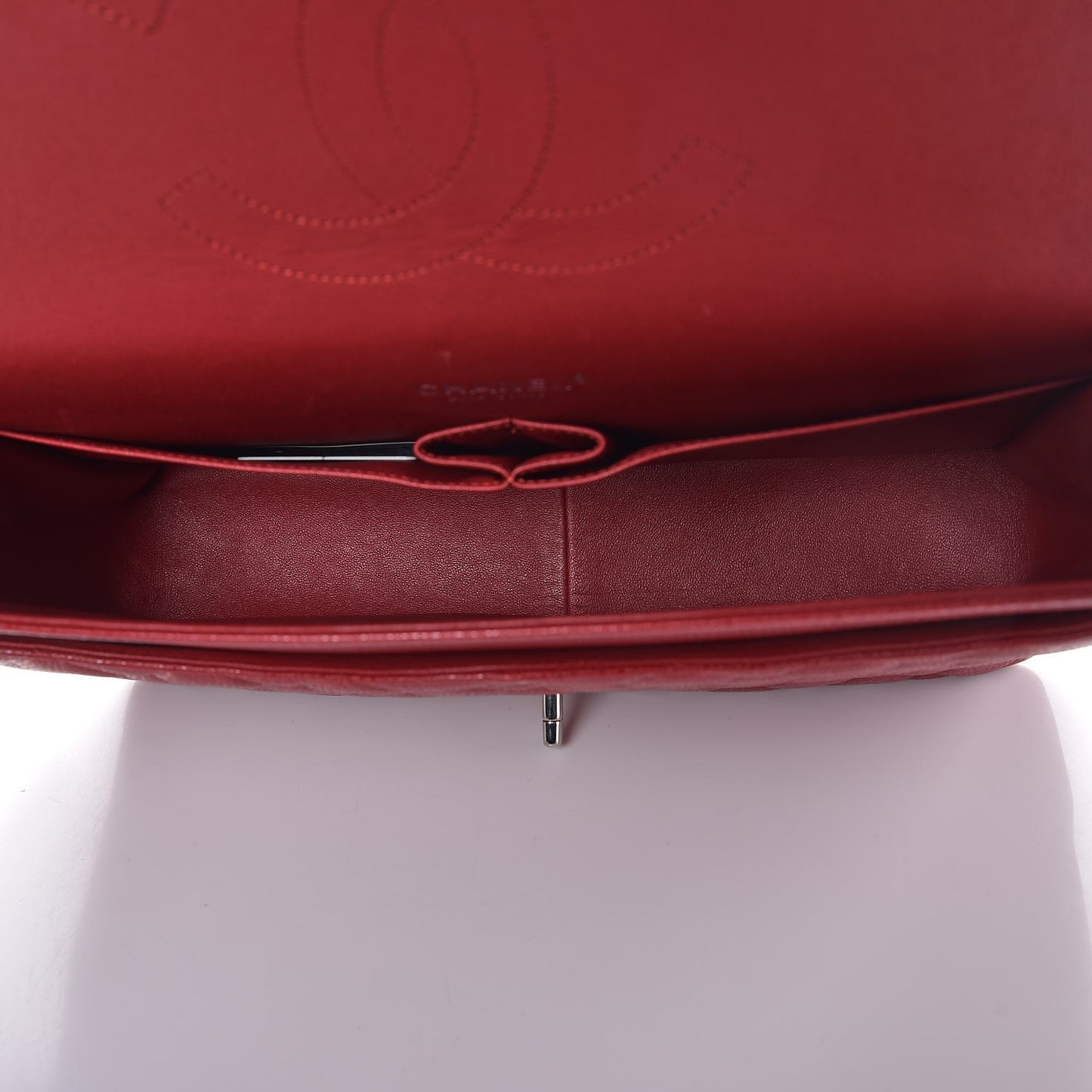 Caviar Quilted Maxi Double Flap Red