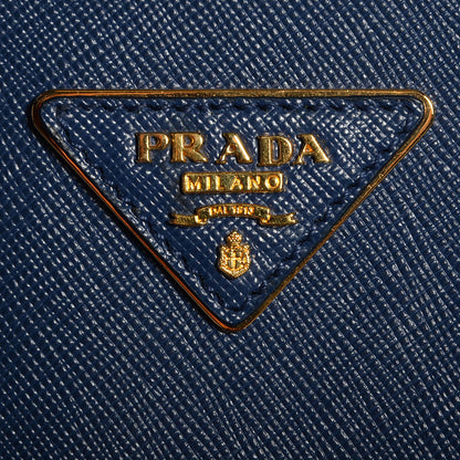 Prada Saffiano Lux Double Handle Shopping Tote Bluette 10 of 10