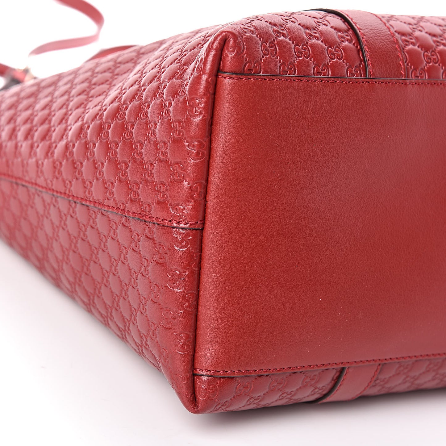 Soft Microguccissima Medium Zippered Satchel Rosso