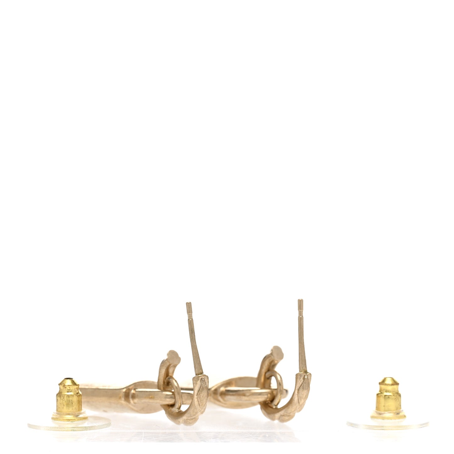 Metal Lock Drop Earrings Light Gold