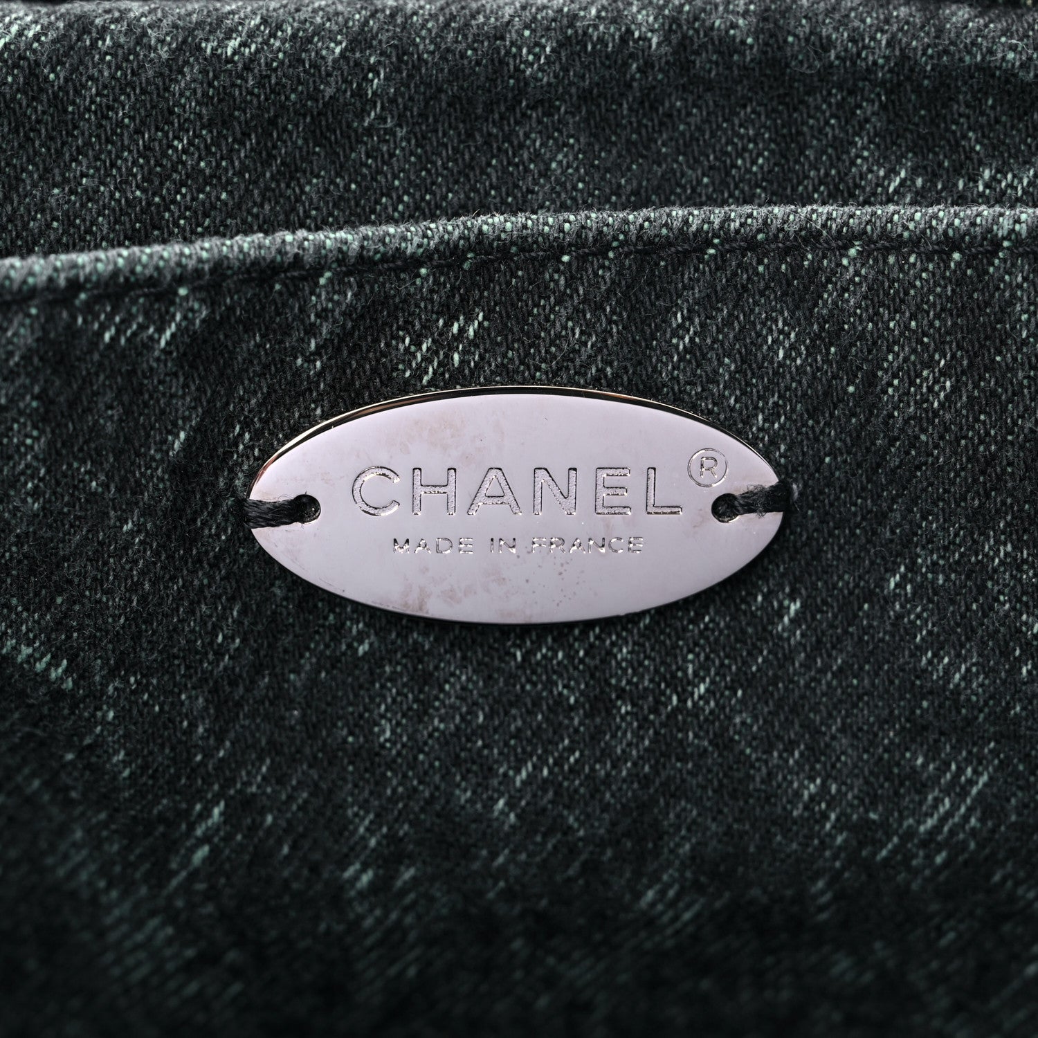 Chanel Denim Quilted Denimpression Flap Green Black 6 of 11