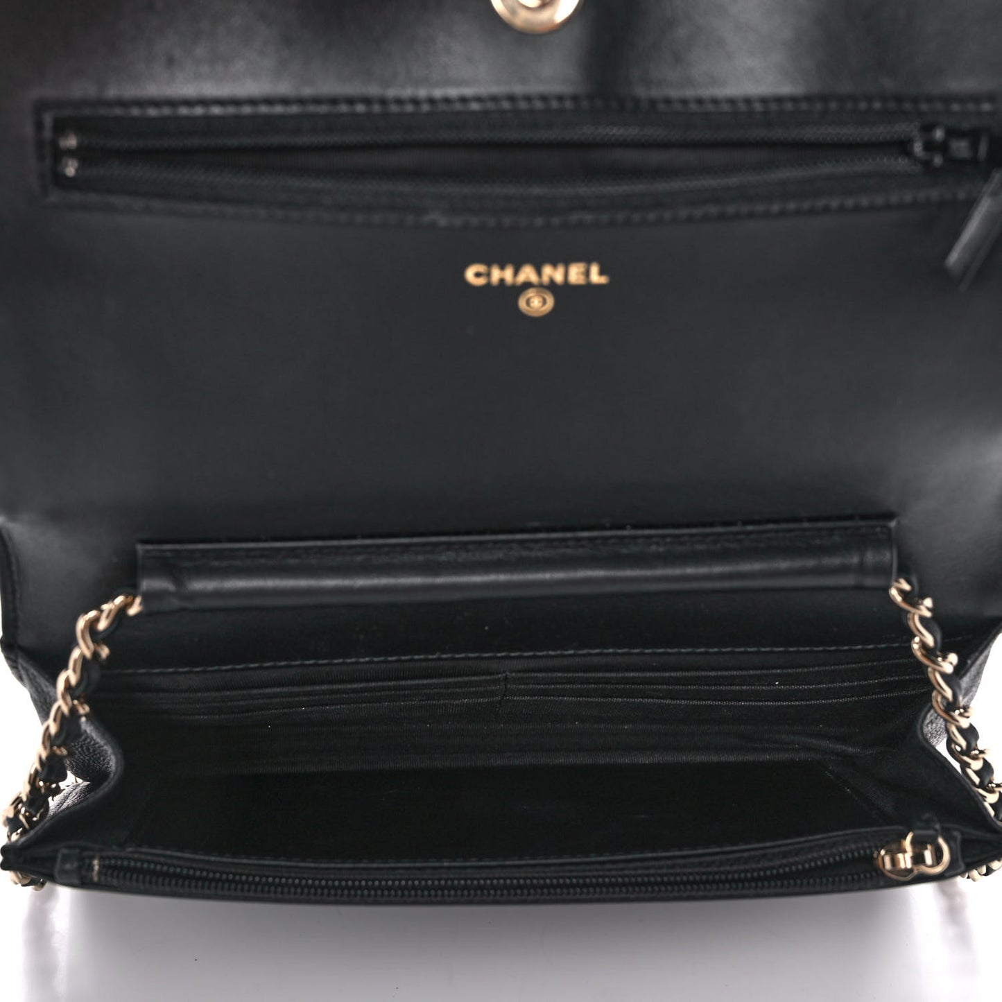 Caviar Quilted Vintage Mademoiselle Wallet On Chain WOC Black