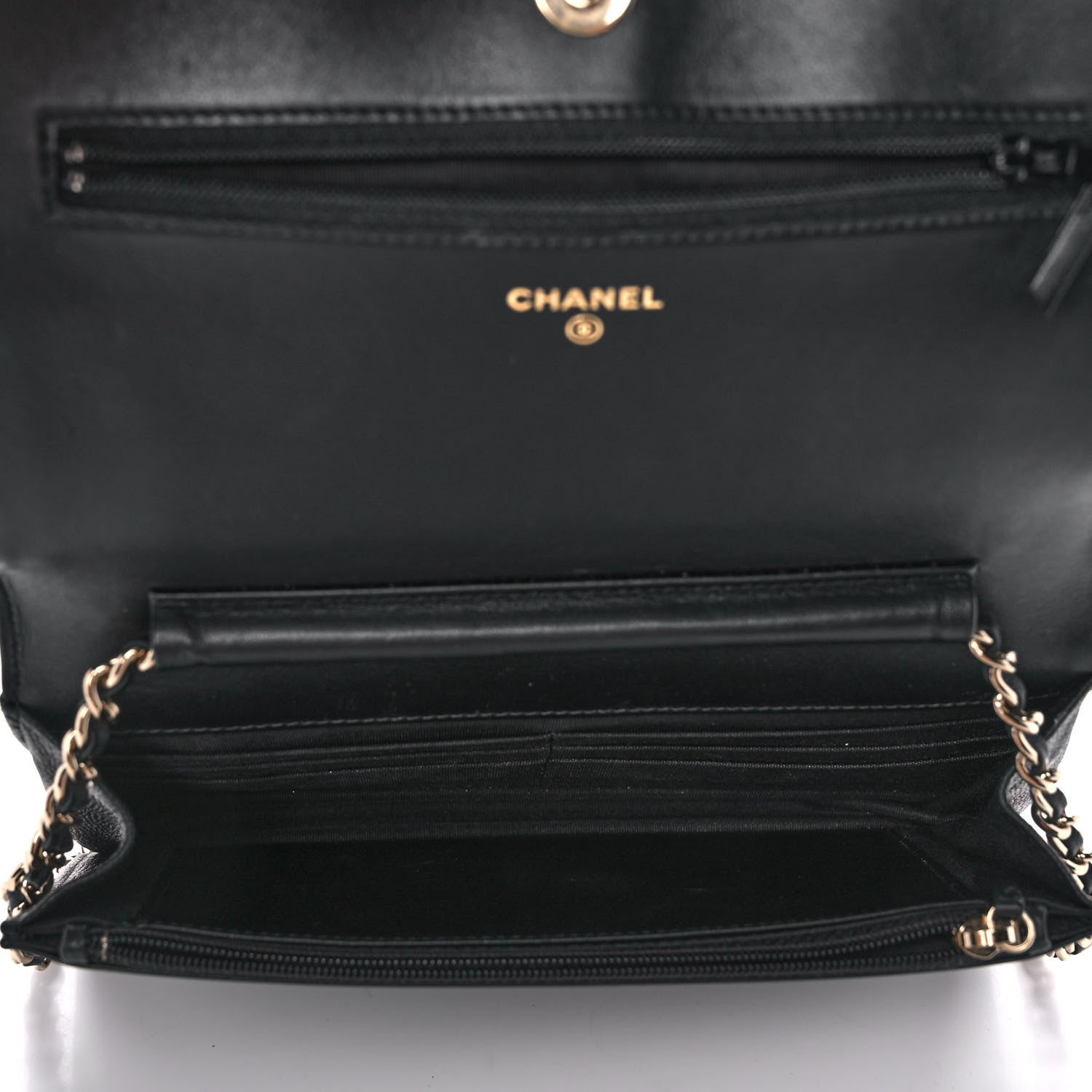 Chanel Caviar Quilted Vintage Mademoiselle Wallet On Chain WOC Black 5 of 12
