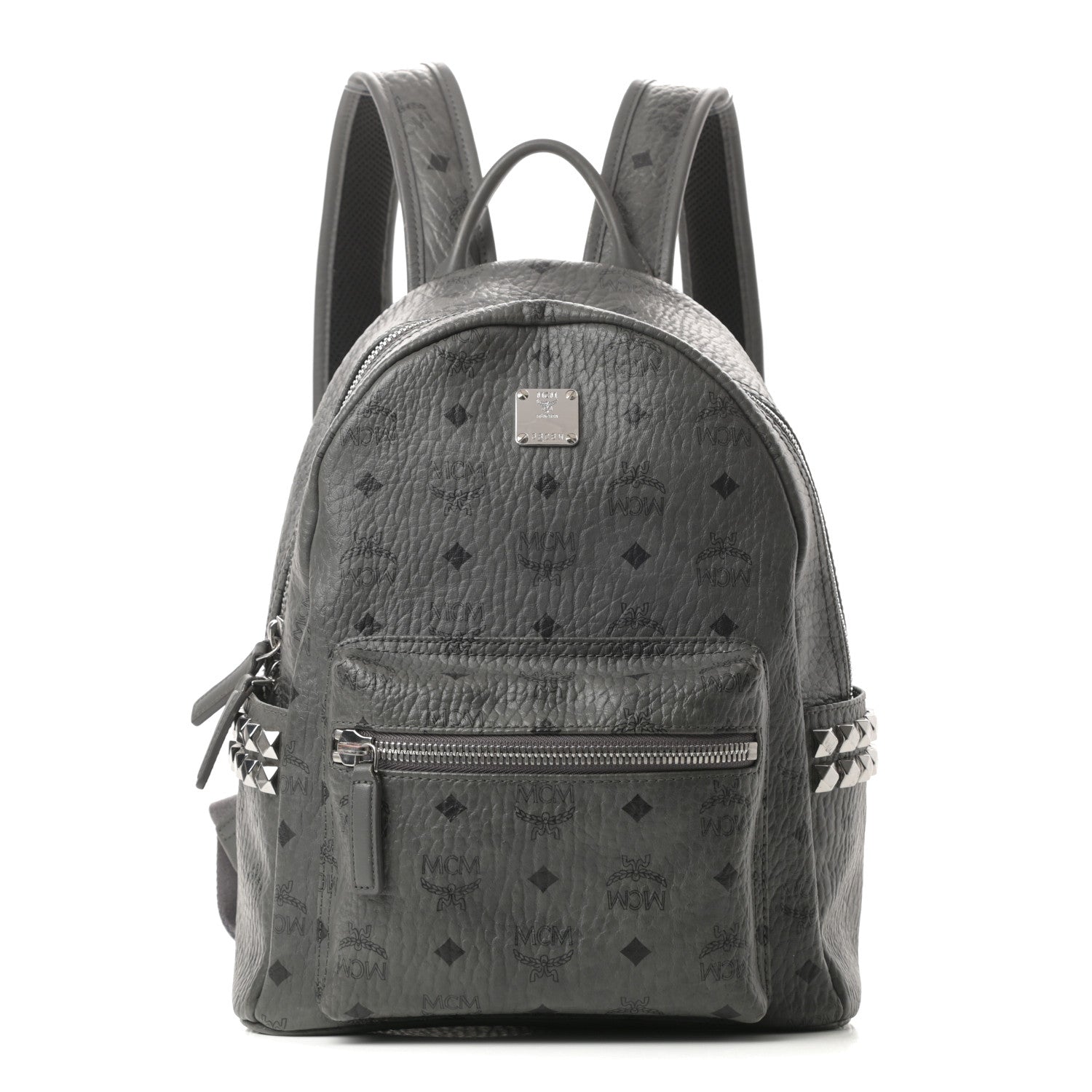 MCM Visetos Small Side Stud Stark Backpack Phantom Grey 1 of 14
