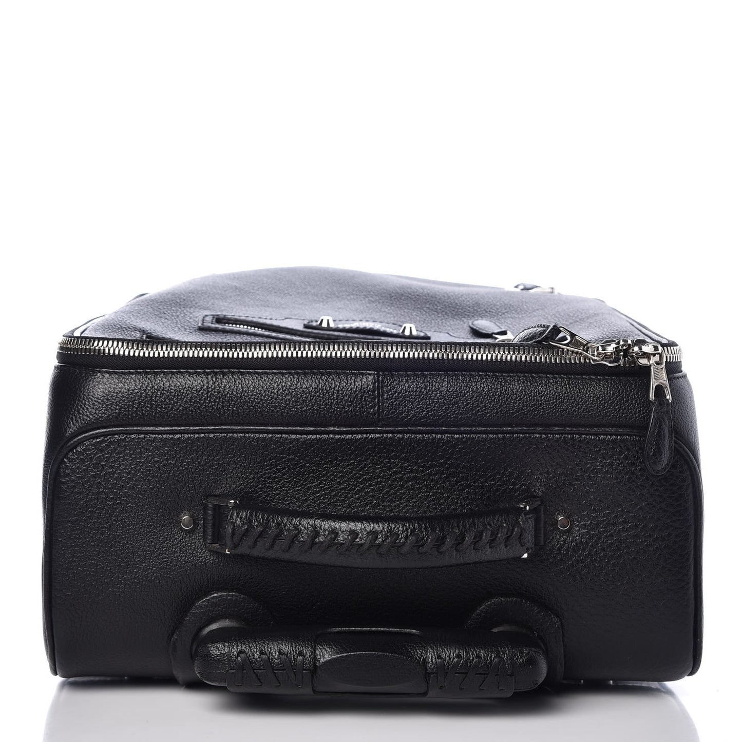 Grained Calfskin Classic Hardware Voyage Carry On Trolley Black
