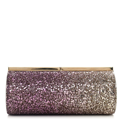 Jimmy Choo Coarse Glitter Trinket Clutch Pink Gold 1 of 10