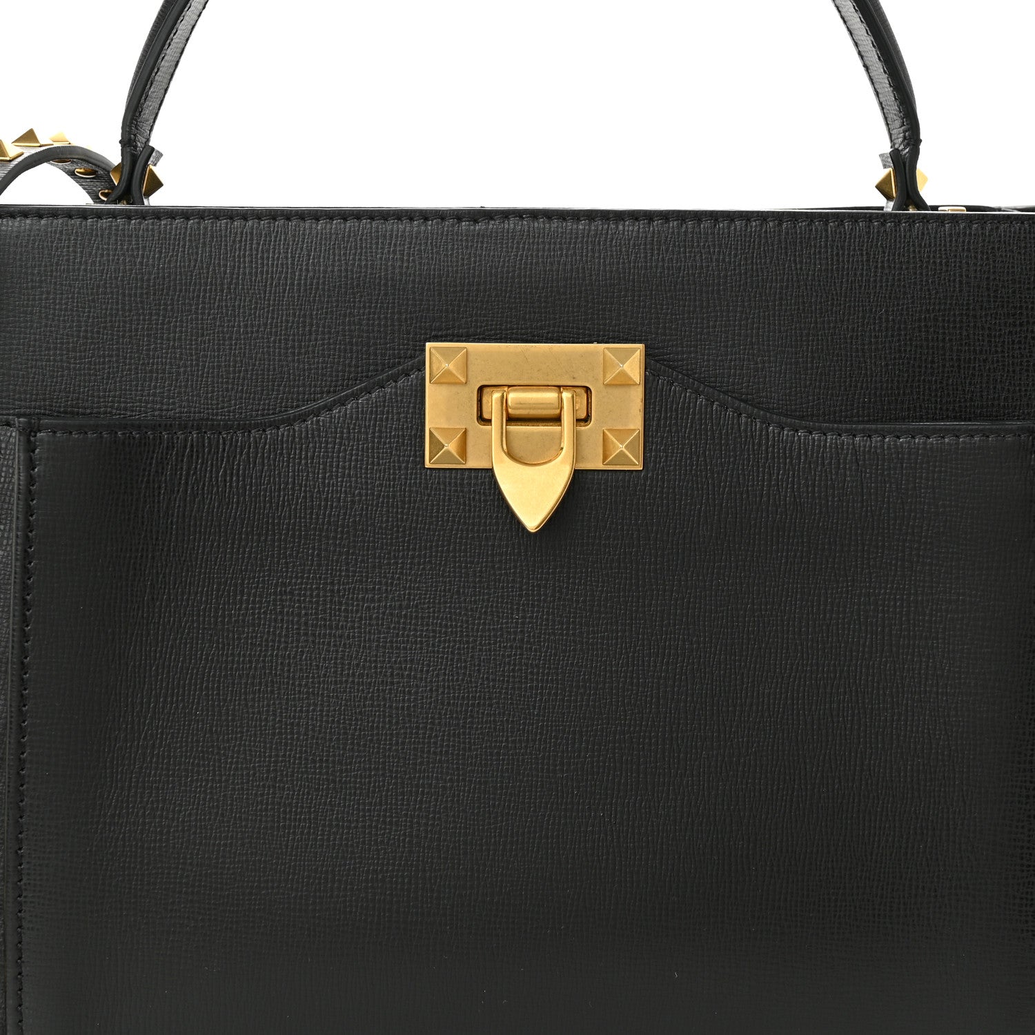 Valentino Garavani Vitello Rockstud Alcove Top-Handle Bag Black 6 of 8