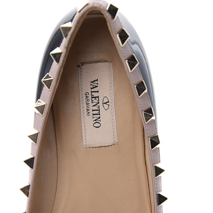 Valentino Garavani Patent Nappa Rockstud Ballerina Flats 35 Black Poudre 9 of 13