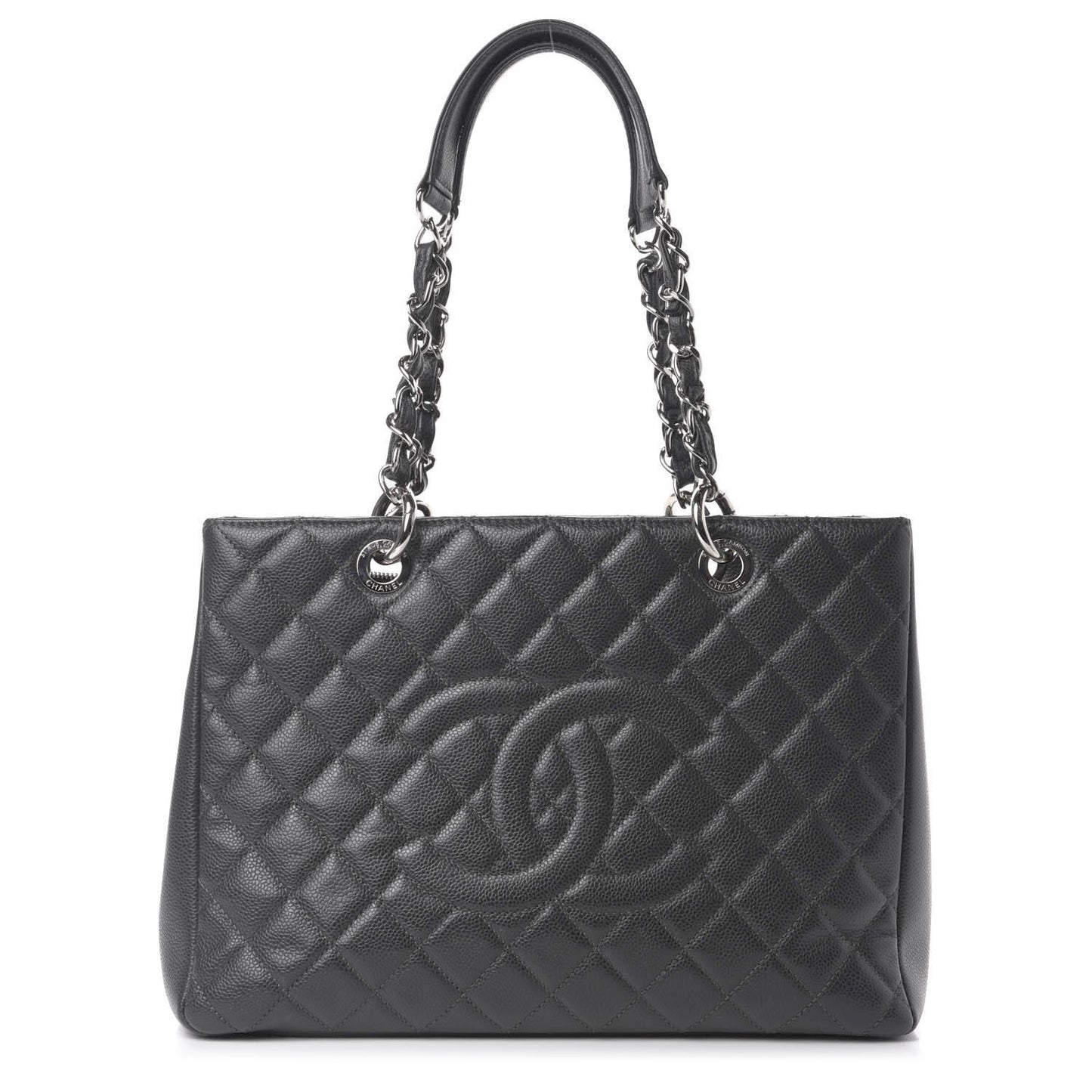 Caviar Quilted Grand Shopping Tote GST Grey