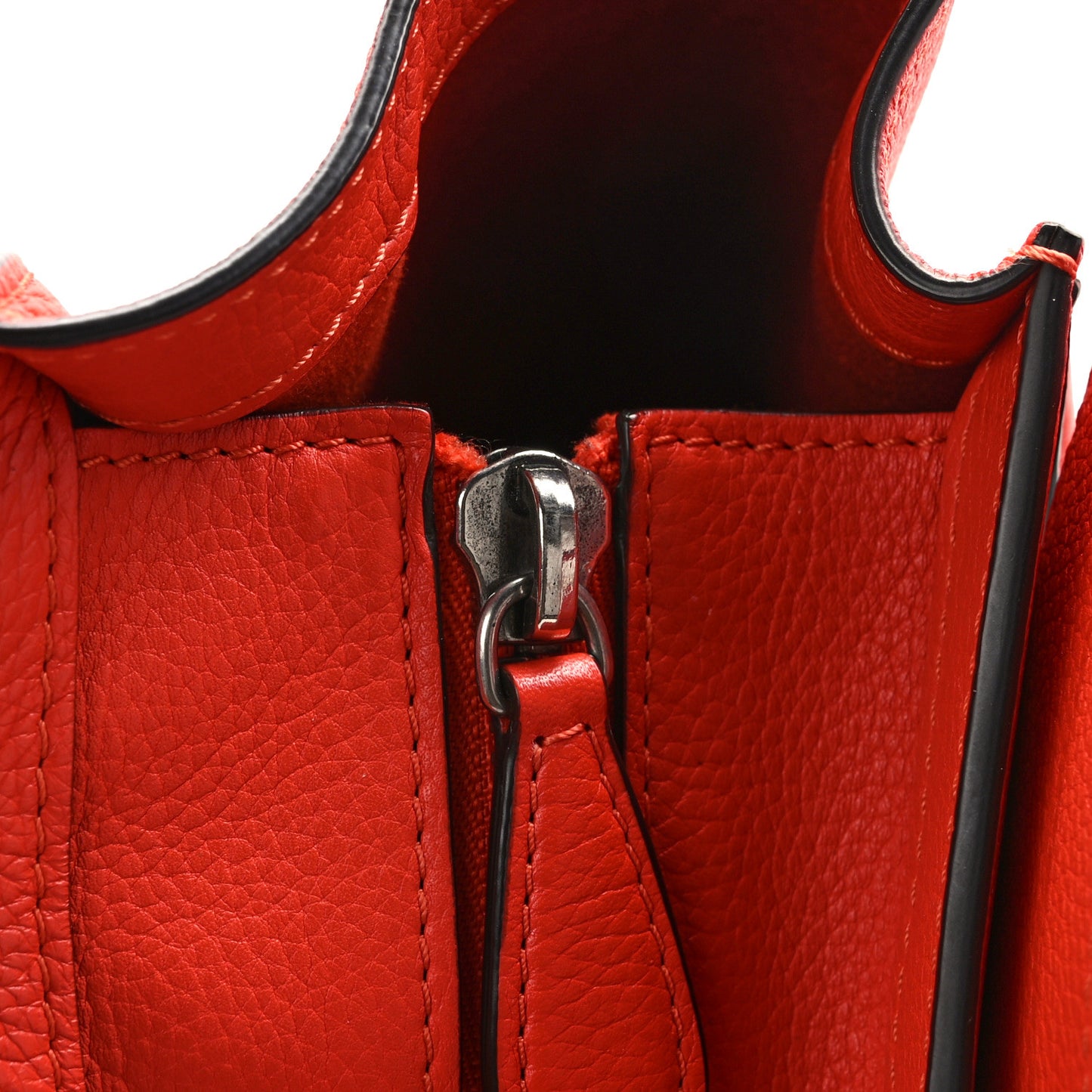 Drummed Calfskin Micro Luggage Vermillion
