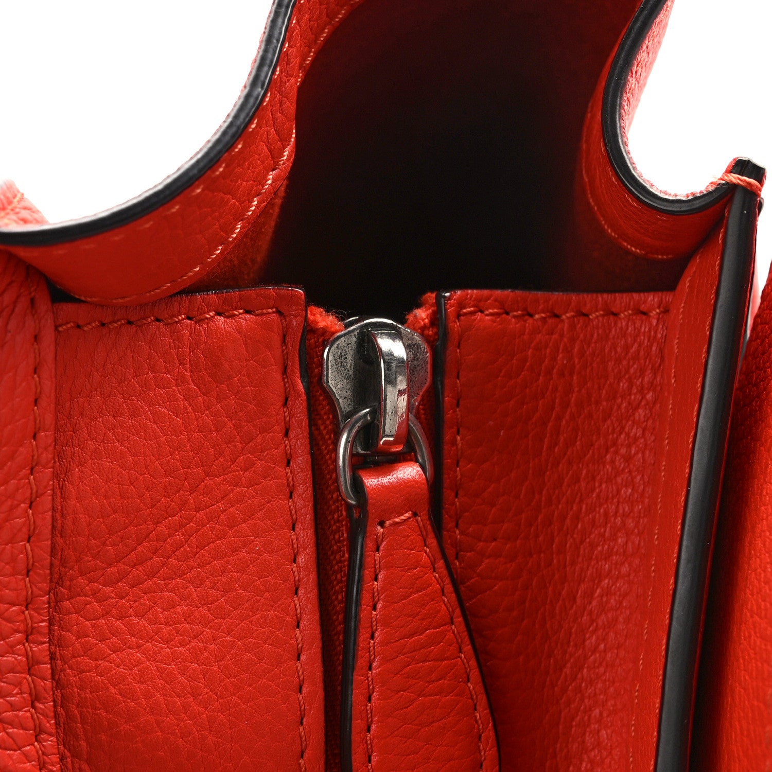Celine Drummed Calfskin Micro Luggage Vermillion 14 of 17